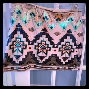 Express sequin mini skirt size medium